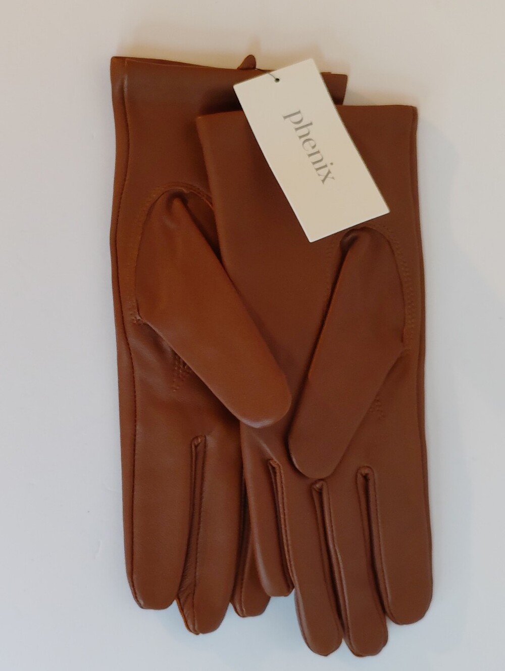 Phenix Chestnut Brown Cashmere And Leather Gloves
